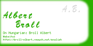 albert broll business card